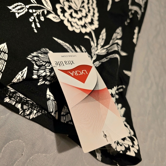 Lands End Womens Swim Skirt Floral Swim Bottoms Black & White NWT Size 22 W - Picture 6 of 9